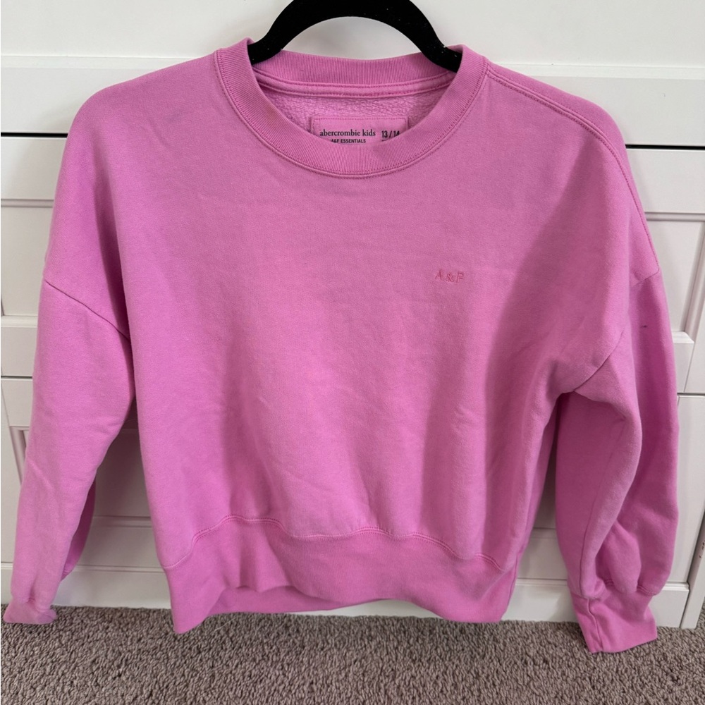 Abercrombie Kids Cropped Pink Sweatshirt